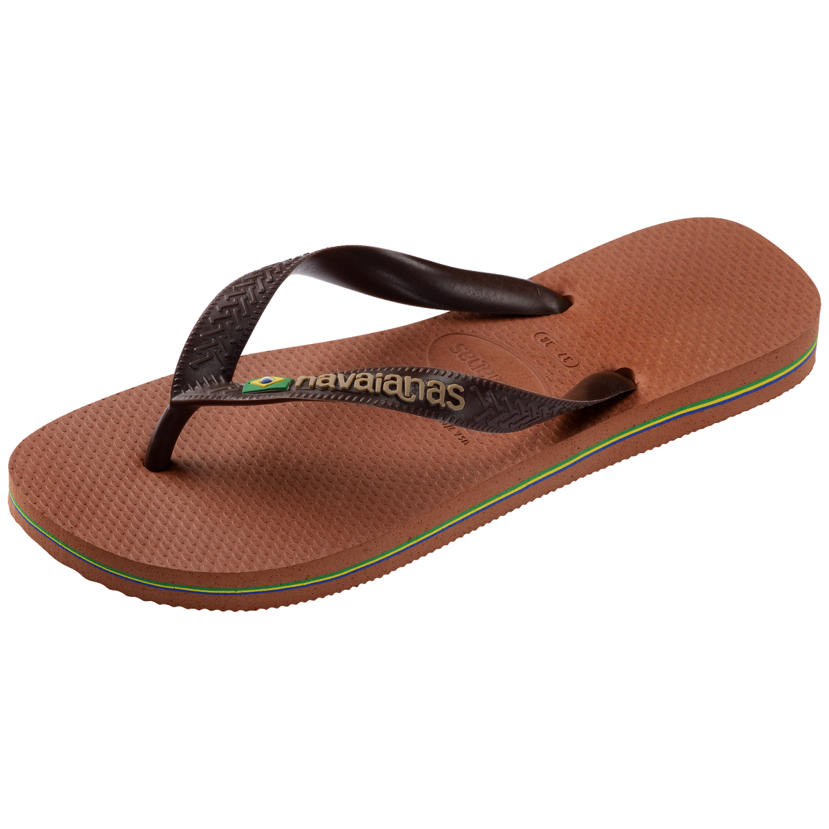 Women's Brazil Logo Flip Flops - RUST/COFFEE